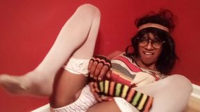 Black Shemale Teen Teased into a Gushing Happy Girl
