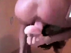 Big tits riding big dildo
