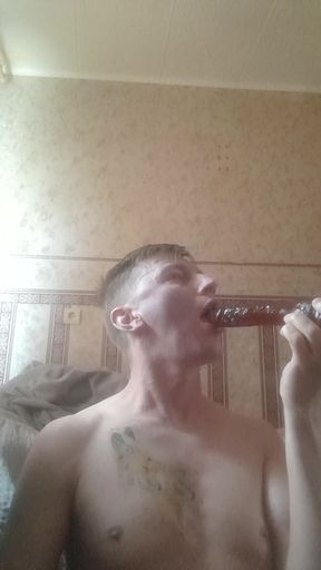 Dildo in mouth