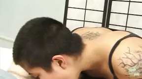 Trashy Latina chick gives sloppy blowjob and eats pussy