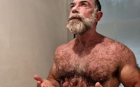 Hairy Muscle Stepdaddy Showering