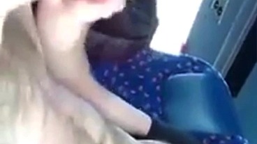 Batendo punheta no banco de trás do ônibus com risco de flagra