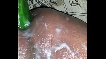 XxxL size cucumber stuffed all over in ass hole