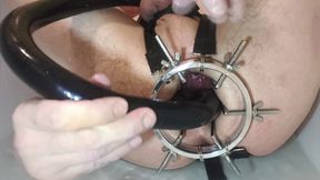 View through an anal mirror: close-up and full immersion of a meter-long