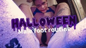 Halloween male feet play