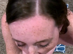 Great amateur video of Brunette POV oral sex