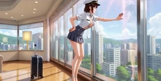 Horny Stewardess Masturbates Then Gets Fucked Hard Ai Generated