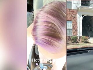 Hotwifekk waits in car during the time that boyfriend screws her ally
