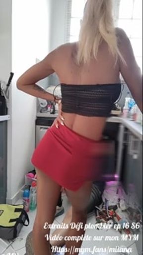 Miiana - CHALLENGE I heat up the PLUMBER and he FUCKS me in the kitchen. HUGE