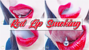 Smoking with Red Lips