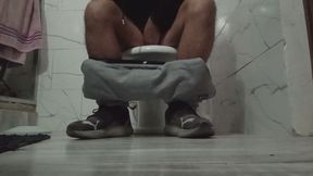 Playing in the bathroom