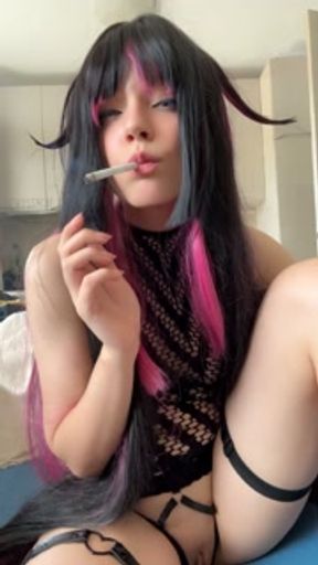Slutty Colleague Egirl likes to smoke while you look at her pussy (Full vid on my OnlyFans/ManyVids)