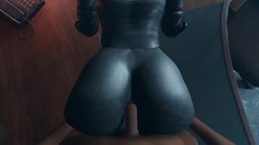 Dark dude accepts his black booty slammed in a monstrous 3D anime game