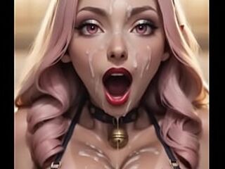 ai generated - theres cum trickling down her face