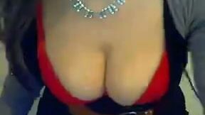 A pair of insane big natural white titties on webcam