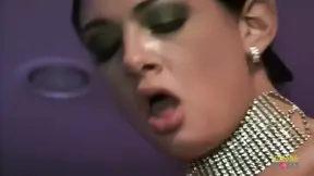 Two sizzling lesbo babes ride and fuck a big cock with strap-on