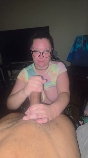 Snow bunny worships his big black cock   Clip 1