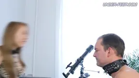 Hot Dominatrix Orders Slave to Worship Her Feet with Passionate Licks