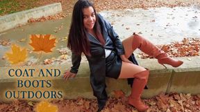 Coat and Boots outdoors- walk and worship Reina Leather