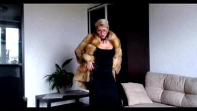 mature bitch in a fur coat... performance by the famous webcam whore and singer aimee hot milf ))