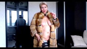 mature bitch in a fur coat... performance by the famous webcam whore and singer aimee hot milf ))