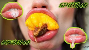 Sweet mouth game juicy lips and sticky saliva
