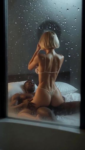 White wife takes a black cock in an intense interracial encounter