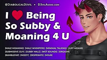 Male sub gets his dick sucked by a sweet sweetheart and moans loudly.