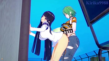 Hikage and Katsuragi and Ikaruga intense futanari sex. - Senran Kagura Hentai