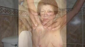 ”HELLOGRANNY Big bushy nipples on big old hanging tits”
