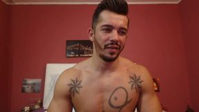 Tattooed Nikko, Strips, Strokes and Cums