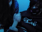 Cute femboy gets help from boyfriend then takes over to cum :3