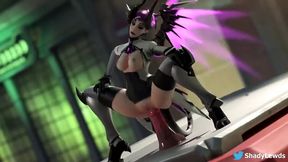 Mercy Riding A Big Dildo (With Sound)