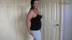kenna valentina outside bathroom line pissing her jeans