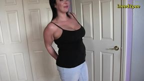 kenna valentina outside bathroom line pissing her jeans