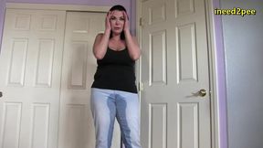 kenna valentina outside bathroom line pissing her jeans