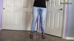 kenna valentina outside bathroom line pissing her jeans