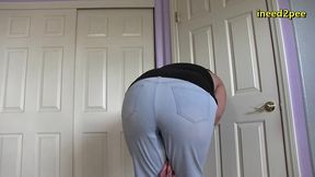 kenna valentina outside bathroom line pissing her jeans