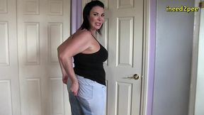 kenna valentina outside bathroom line pissing her jeans