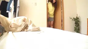 Chitose Saegusa gets on her knees and blows a cock 3