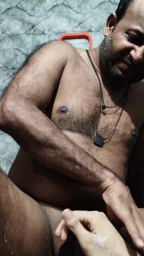 Indian Daddy cumming during fuck