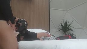 MILF in Pantyhose and High Heels, Tied, Blindfolded, Gagged and Fucked in Every Hole