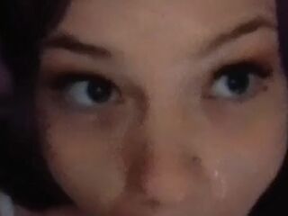 Nasty Sub gets large facial to educate her a lesson