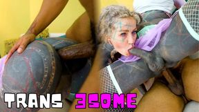 Sharing a BBC with my Trans Wife - her first dick - ANAL threesome, ATM, gape, ATOGM