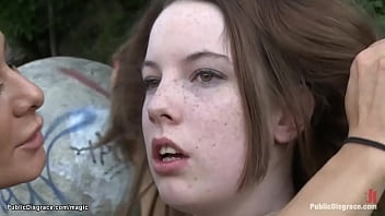 Pale British submissive gets publically fucked