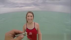 Naughty Beach Guard Sucks Strangers Penis For Cash