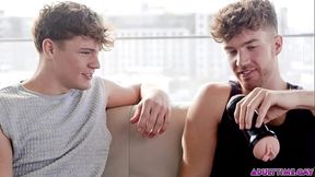 OMG! Two guys Oliver Marks, and Carter Collins share the same fleshlight! One fucks the ass, the other the pussy!