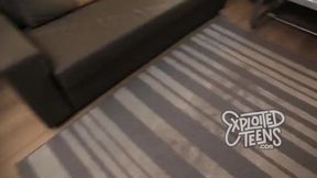 Watch this petite teen with perfect tits suck cock and shower up.