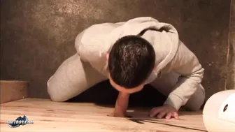 Twink Worships Big French Cock at Glory Hole in Gay Club