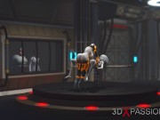 Shemale sex cyborg fucks hard an alien in the underground and secret US military base